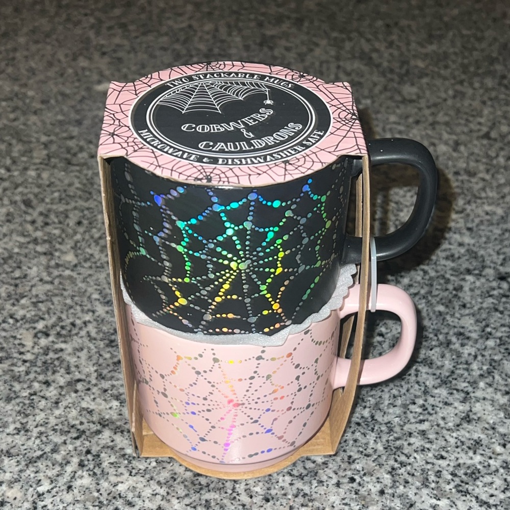 Cobwebs and Cauldrons Spiderweb Mug set